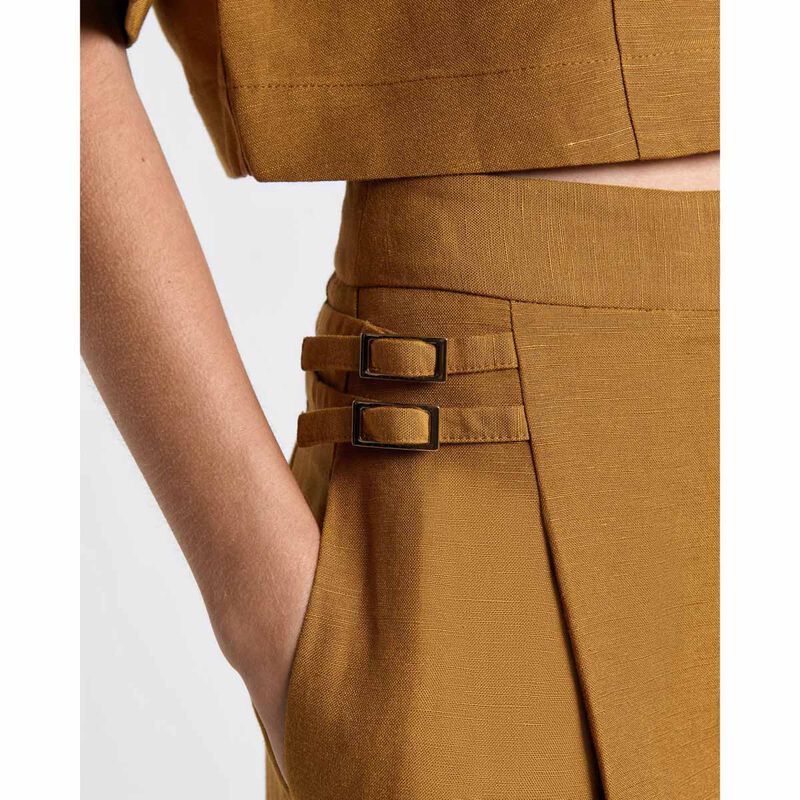 Cue Hazelnut Linen Blend Wide Leg Pant image number 2